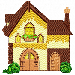 Houses Bulding Embroidery Design 9